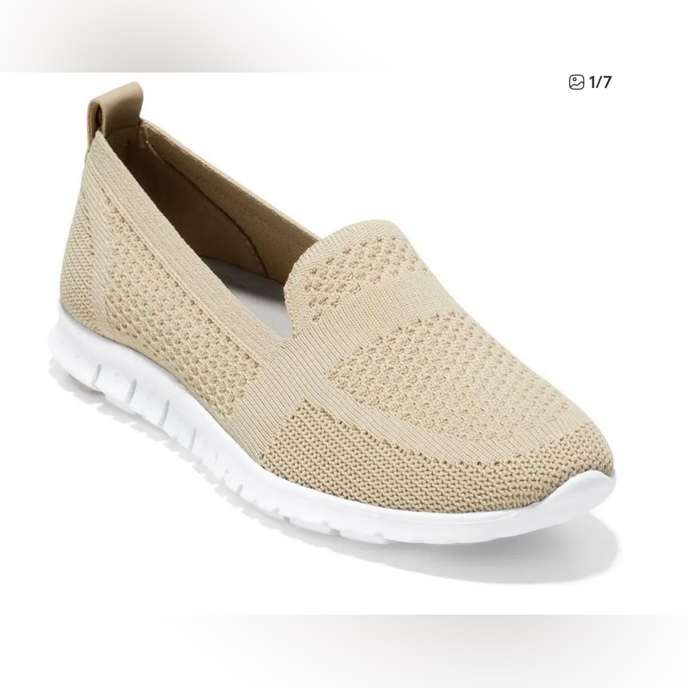 Cole Haan Beige Knit Slip-On Sneaker